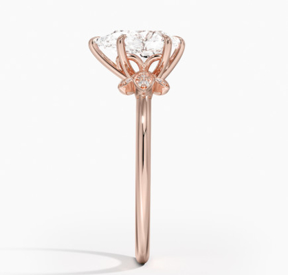 Schmuck-Goldring 14K 0.77ct Rose Gold Pear Cut Wedding Moissanite