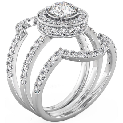 Gewicht Krappenfassungs-Diamond Engagement Wedding Ringss 0.90CT