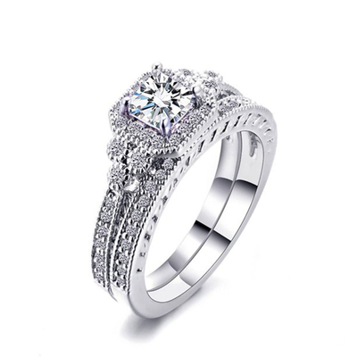 Prinzessin Cut Diamond Ring, Verlobungsringe des Karat-0.62ct 2 62PCS Moissanite