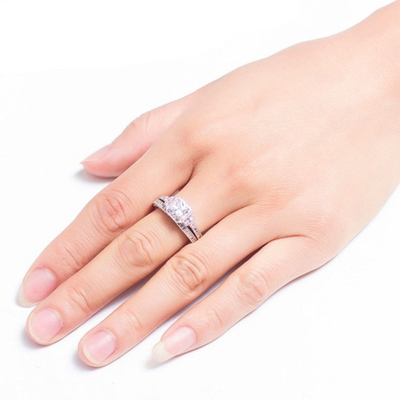 Prinzessin Cut Diamond Ring, Verlobungsringe des Karat-0.62ct 2 62PCS Moissanite